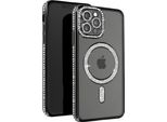 Avizar, Custodia Diamantata Per Iphone 12 Pro Max - Protezione Magsafe Con Bordo In Strass, Nero