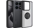 Avizar, Custodia Per Cellulare Per Xiaomi 14T Pro Anello In Metallo, Supporto Video, Nero