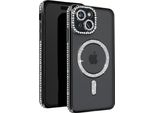 Avizar, Custodia Diamantata Per Iphone 15 - Protezione Magsafe Con Bordo In Strass, Nero