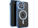Avizar, Custodia Diamantata Per Iphone 15 Pro Max - Protezione Magsafe Con Bordo In Strass, Blu Chiaro