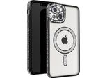 Avizar, Custodia Diamantata Per Iphone 13 - Protezione Magsafe Con Bordo In Strass, Nero