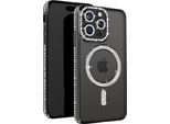Avizar, Custodia Diamond Per Iphone 15 Pro - Protezione Magsafe Con Bordo In Strass, Nero
