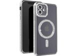 Avizar, Custodia Diamantata Per Iphone 12 - Protezione Magsafe Con Bordo In Strass, Argento
