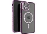 Avizar, Custodia Diamantata Per Iphone 12 Pro Max - Protezione Magsafe Con Bordo In Strass, Viola