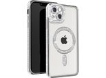 Avizar, Custodia Diamantata Per Iphone 13 - Protezione Magsafe Con Bordo In Strass, Argento