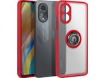 Avizar, Custodia Per Cellulare Per Oppo A38 Anello In Metallo, Supporto Video, Rosso