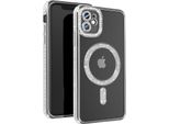 Avizar, Custodia Diamantata Per Iphone 11 - Protezione Magsafe Con Bordo In Strass, Argento