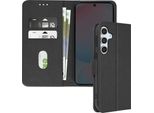 Avizar, Custodia In Ecopelle Con Funzione Di Supporto Per Samsung Galaxy S24 Fe, Nero