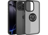 Avizar, Custodia Per Cellulare Per Apple Iphone 16 Pro Anello In Metallo, Supporto Video, Nero