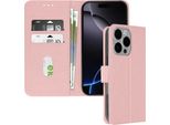 Avizar, Custodia In Ecopelle Con Funzione Di Supporto Per Apple Iphone 16 Pro, Oro Rosa