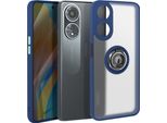Avizar, Custodia Per Cellulare Per Oppo A58 Anello In Metallo, Supporto Video, Blu Scuro