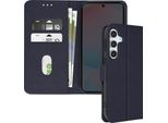 Avizar, Custodia In Pelle Finta Con Funzione Di Supporto Per Samsung Galaxy S24 Fe, Blu Scuro