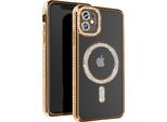 Avizar, Custodia Diamantata Per Iphone 11 - Protezione Magsafe Con Bordo In Strass, Oro
