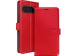 Mayaxess, Custodia A Portafoglio Google Pixel 9 Pro Xl Funzione Stand Con Cinturino, Rosso