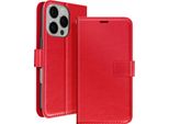 Mayaxess, Custodia A Portafoglio Apple Iphone 16 Pro Funzione Stand Con Cinturino, Rosso