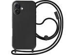 Avizar, Custodia Semirigida A Catena Soft Touch Per Apple Iphone 16, Nero