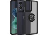 Avizar, Custodia Per Cellulare Per Motorola Moto G35 Anello In Metallo, Supporto Video, Nero
