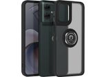 Avizar, Custodia Per Cellulare Per Motorola Moto G55 Anello In Metallo, Supporto Video, Nero