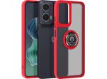Avizar, Custodia Per Cellulare Per Motorola Moto G35 Anello In Metallo, Supporto Video, Rosso
