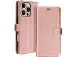 Mayaxess, Custodia A Portafoglio Apple Iphone 16 Pro Funzione Stand Con Cinturino, Oro Rosa