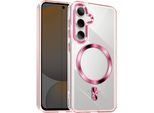 Avizar, Custodia Magsafe Per Samsung Galaxy S24 / S25 Cristal Colour, Oro Rosa