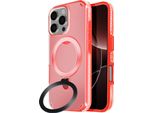 Avizar, Custodia Magsafe Per Apple Iphone 16 Pro Antiurto Con Supporto Pieghevole, Rosso