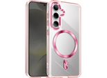 Avizar, Custodia Magsafe Per Samsung Galaxy S24 Plus / S25 Plus Cristal Colour, Oro Rosa