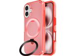 Avizar, Custodia Magsafe Per Apple Iphone 16 Antiurto Con Supporto Pieghevole, Rosso