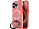 Avizar, Custodia Magsafe Per Apple Iphone 15 Pro Antiurto Con Supporto Pieghevole, Rosso