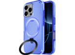 Avizar, Custodia Magsafe Per Apple Iphone 16 Pro Antiurto Con Supporto Pieghevole, Blu