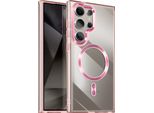 Avizar, Custodia Magsafe Per Samsung Galaxy S24 Ultra Cristal Colour, Oro Rosa