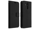 Avizar, Flip Stand Cover Wallet Case & Stand Function Huawei Mate 20 Lite, Nero