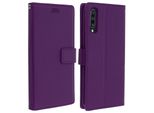 Samsung Galaxy A70 Flip Cover Con Slot Per Schede E Funzione Stand - Viola