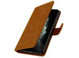 Custodia In Pelle Finta Con Funzione Stand Per Apple Iphone 11 Pro Max - Marrone