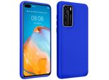 Custodia Semirigida In Silicone Per Cellulare Huawei P40, Soft Touch - Blu