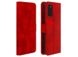 Flip Cover Con Slot Per Schede / Funzione Stand Per Samsung Galaxy S20 - Rosso