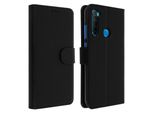 Avizar, Custodia Pieghevole In Ecopelle Per Xiaomi Redmi Note 8 / Note 8 2021, Nero