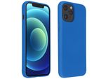 Custodia Semirigida In Silicone Per Cellulare Apple Iphone 12 Pro Max, Soft Touch - Blu
