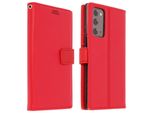 Samsung Galaxy Note 20 Flip Cover Con Slot Per Schede E Funzione Stand - Rosso
