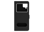 Avizar, Cover Per Samsung Galaxy A12 Con Doppia Finestra E Funzione Stand, Nero