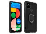Avizar, Custodia Antiurto Per Cellulare Google Pixel 4A 5G Con Supporto Ad Anello, Nero