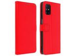 Samsung Galaxy M51 Flip Cover Con Slot Per Schede E Funzione Stand - Rosso