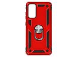 Custodia Ibrida Per Cellulare Con Supporto Ad Anello Per Samsung Galaxy S20 Fe - Rosso