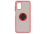 Custodia Ibrida Per Cellulare Con Supporto Ad Anello Per Samsung Galaxy A03S - Rosso