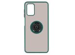 Custodia Ibrida Per Cellulare Con Supporto Ad Anello Per Samsung Galaxy A03S - Verde Scuro