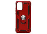 Custodia Ibrida Per Cellulare Con Supporto Ad Anello Per Samsung Galaxy A02S - Rosso