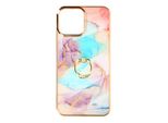 Custodia Ibrida Per Cellulare Con Supporto Ad Anello Per Apple Iphone 13 Pro - Rosa / Blu