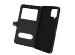 Avizar, Cover Per Samsung Galaxy A22 Con Doppia Finestra E Funzione Stand, Nero