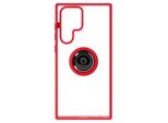 Custodia Ibrida Per Cellulare Con Supporto Per Anello Samsung Galaxy S22 Ultra - Rosso