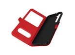 Cover Samsung Galaxy S22 Plus Con Doppia Finestra E Funzione Stand - Rosso
